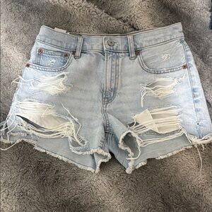 American Eagle Outfitters Ripped Light Blue Jean Shorts